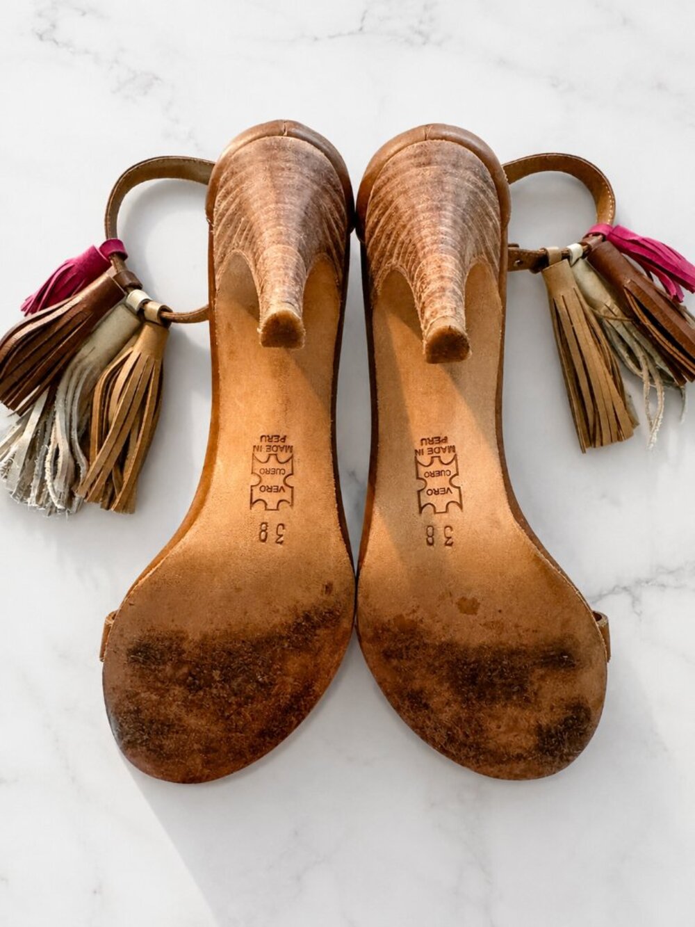 Ulla Johnson Luz Tassel Leather High Heel Sandals – Size 38 - Picture 3 of 5